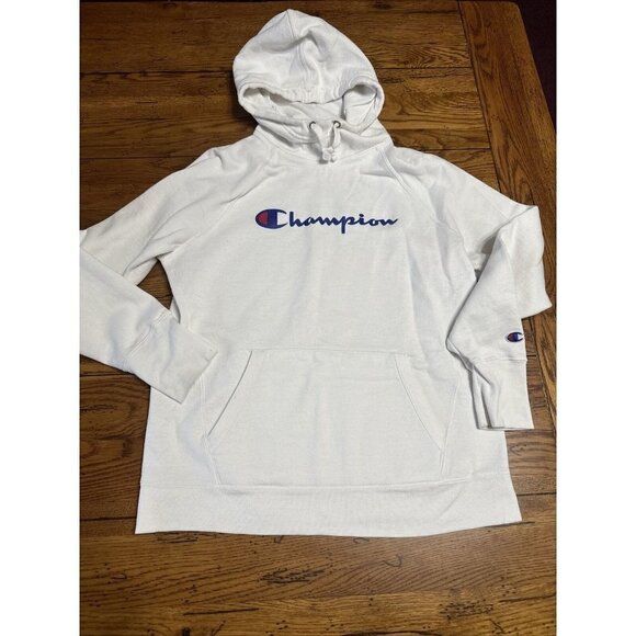 champion A48 Hoodie Men's Sweatshirt Script Logo Medium  Pullover Kanga Pocket - Picture 1 of 7
